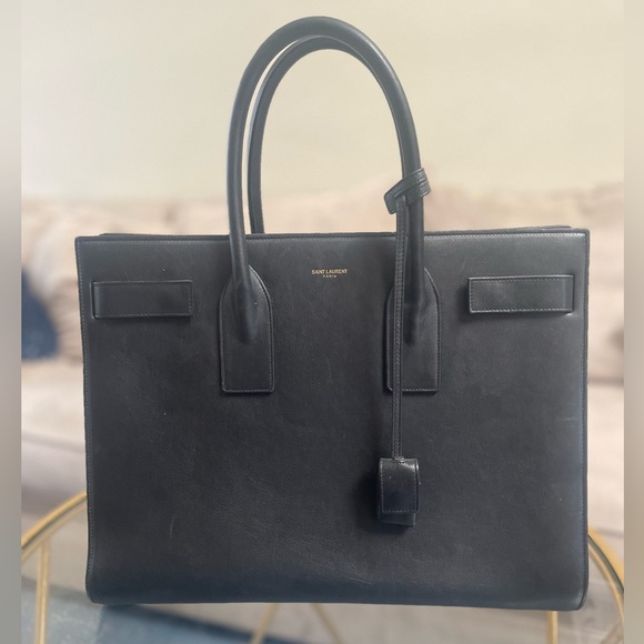 Yves Saint Laurent Handbags - YSL Classic Black Leather Sac de Jour Top Handle Bag